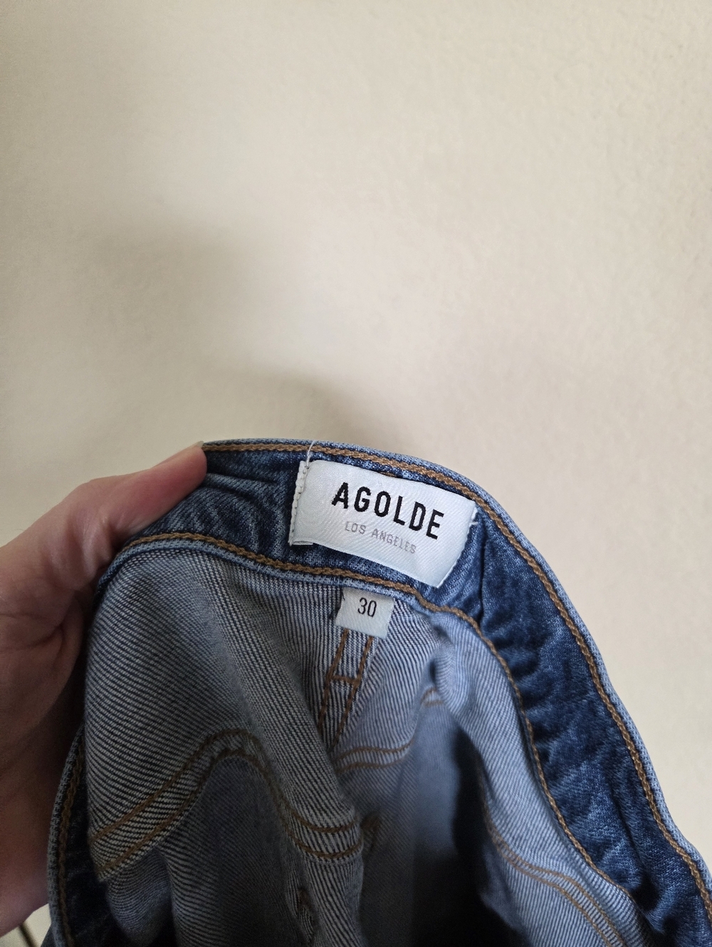 Agolde Riley Long Blue Jeans Lyocell Organic Cotton Straight Slim Skinny - Picture 6 of 7